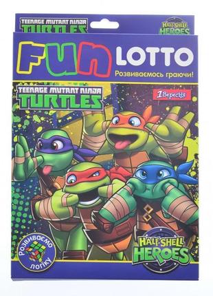 Настольная игра карточная "funny loto" черепашки-ниндзя на украинском языке в коробке 23х17 см