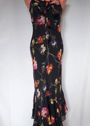 Шелковое платье без рукава в цветочный принт linea (размер 36)4 фото