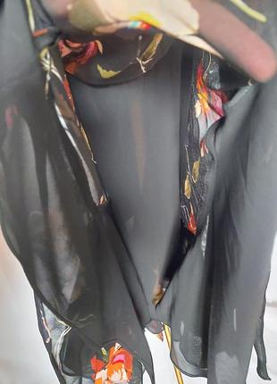 Шелковое платье без рукава в цветочный принт linea (размер 36)8 фото