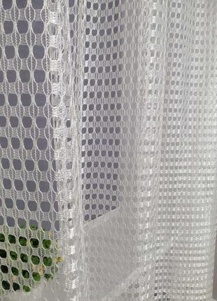 Тюль сетка средняя молочный (ткань)