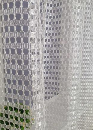 Тюль сетка средняя молочный (ткань)