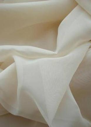 Тюль шифон вуаль молочный с пришитой тесьмой 400*280 см