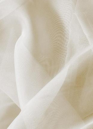 Тюль шифон вуаль молочный с пришитой тесьмой 400*280 см