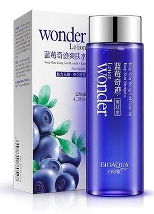 Увлажняющий тонер bioaqua для лица wonder lotion с экстрактом черники, 120 мл