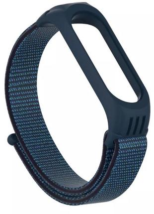 Нейлоновый браслет / нейлоновый ремешок для фитнес-трекер / смарт часы mi band 3 / 4 темно синий1 фото