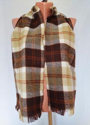 Шотланский шарф в коричневых тонах *клетка*bannockbane(28 см на 134 см)6 фото