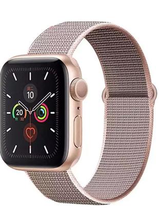 Нейлоновый браслет для apple watch серии 6/5/4/3/se 42mm / 44mm #40 rose pink