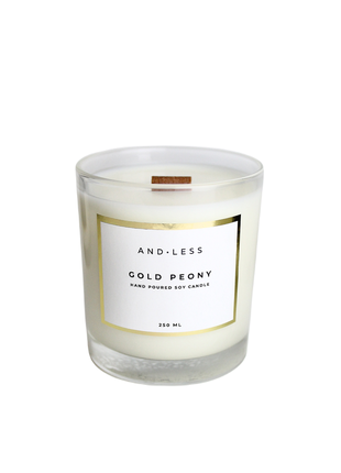 Ароматична соєва свічка "золота півонія" - andless aroma soy candle gold peony2 фото