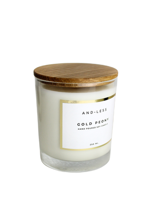 Ароматична соєва свічка "золота півонія" - andless aroma soy candle gold peony4 фото