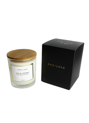 Ароматична соєва свічка "золота півонія" - andless aroma soy candle gold peony5 фото