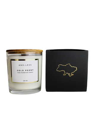 Ароматична соєва свічка "золота півонія" - andless aroma soy candle gold peony1 фото