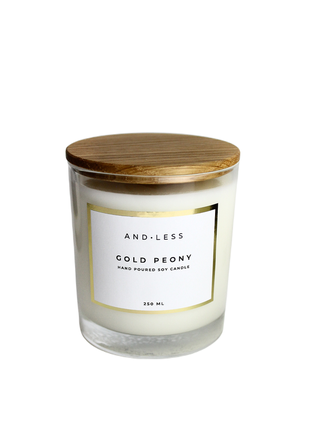 Ароматична соєва свічка "золота півонія" - andless aroma soy candle gold peony3 фото