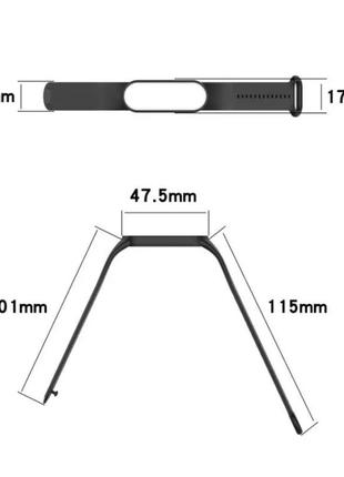 Браслет/ремінець для фітнес-трекер смарт-годинника mi band 5 чорний з червоним3 фото