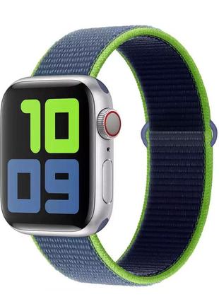 Нейлоновый браслет для apple watch серии 6/5/4/3/se 42mm / 44mm #62 neon lime