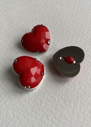 Пуговица блузочная серце красная 20мм пластик