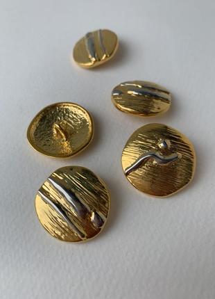 Пуговица золотая декоративная 25мм металл