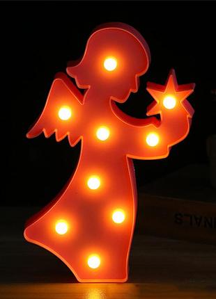 Ночник ангелок розовый