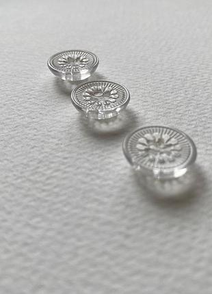 Пуговицы цветок прозрачный блузочные 15мм пластик