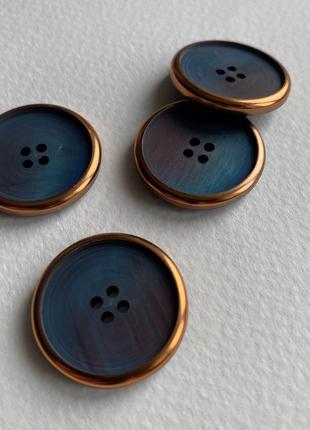 Пуговица костюмная золотая обводка 4отв партнер средняя 18мм фиолетовая пластик
