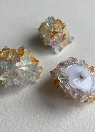 Пуговица цветок цветная 30мм пластиковая