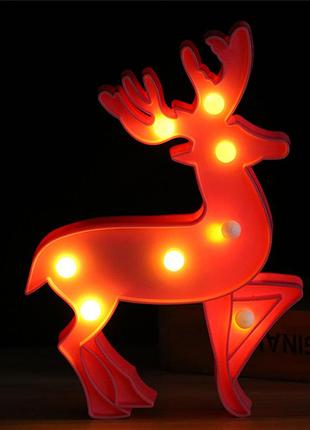 Ночник олень розовый