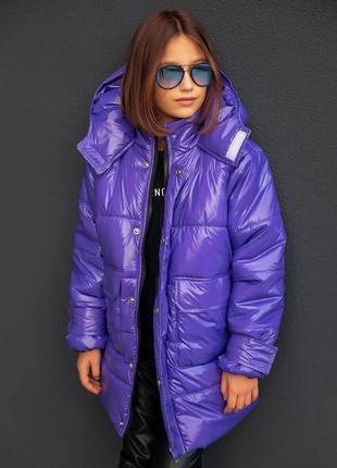 Стильна зимова подовжена куртка на підлітка2 фото