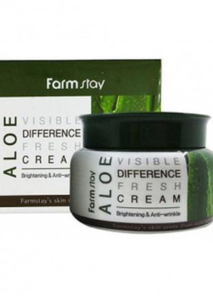 Заспокійливий крем з алое farmstay visible difference moisture, 100 мл.