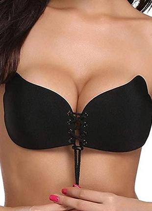 Силіконовий невидимий бюстгалтер fly bra рush up black size xl