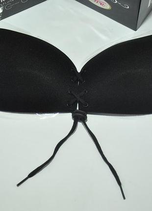 Силіконовий невидимий бюстгалтер fly bra рush up black size xl3 фото