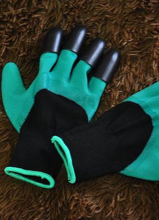Садові рукавиці з кігтями garden glove3 фото