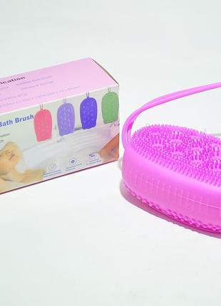 Силиконовая щетка мочалка мыльничка silicone bath brush rose3 фото