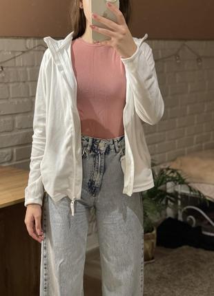 Белое зип-худи