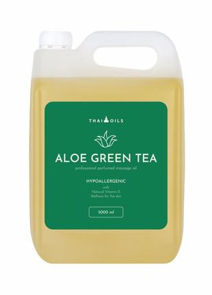 Професійна кокосова масажна олія «thai oils» «aloe green tea» 5000 ml