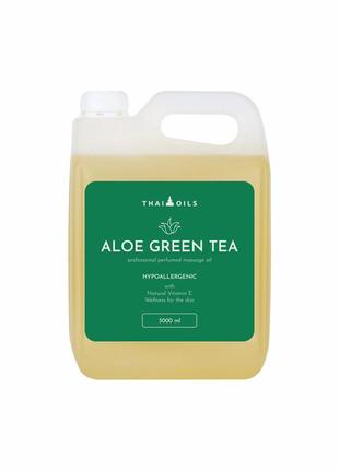 Профессиональное кокосовое массажное масло «thai oils» «aloe green tea» 3000 ml1 фото