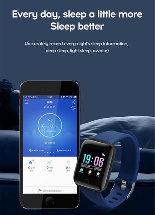 Розумний смарт годинник smart watch msd13 з тонометром. фітнес браслет трекер чорний8 фото