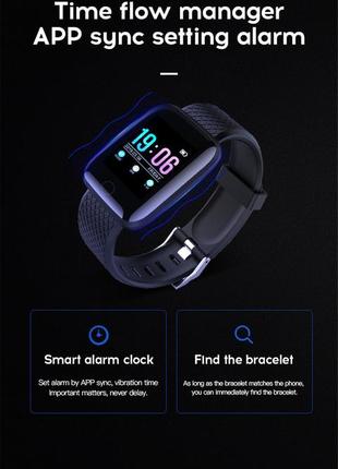 Розумний смарт годинник smart watch msd13 з тонометром. фітнес браслет трекер чорний5 фото