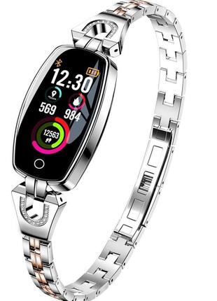 Женские умные смарт часы smart watch gt83c серебристые с тонометром пульсометром