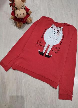 Новорічний🎄світшот, светр з паєтками, р. 146/152