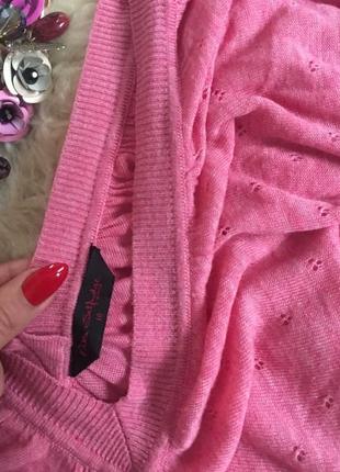 Шикарное розовое вязаное платье миди5 фото
