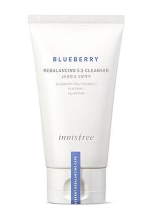 Балансуюча пінка з екстрактом чорниці innisfree blueberry rebalancing 5.5 cleanser 100 мл