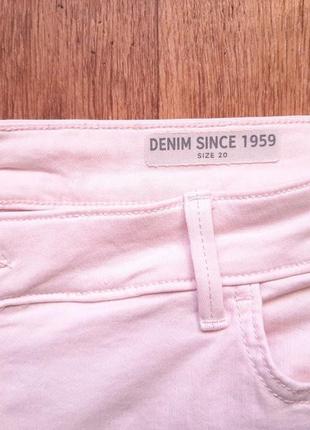 Шорти пудрові рожеві  джинсові marks&spencer стрейч-коттон  розмір  uk 20 eur 48 us 16 stretch4 фото