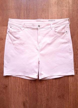 Шорти пудрові рожеві  джинсові marks&spencer стрейч-коттон  розмір  uk 20 eur 48 us 16 stretch2 фото