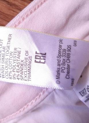 Шорти пудрові рожеві  джинсові marks&spencer стрейч-коттон  розмір  uk 20 eur 48 us 16 stretch10 фото
