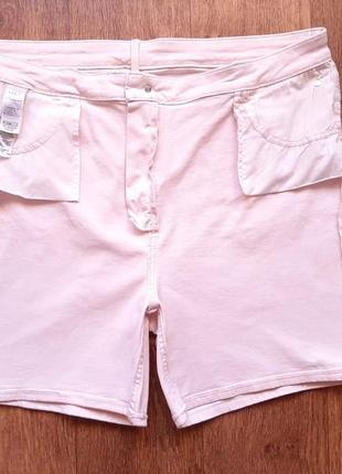 Шорти пудрові рожеві  джинсові marks&spencer стрейч-коттон  розмір  uk 20 eur 48 us 16 stretch6 фото