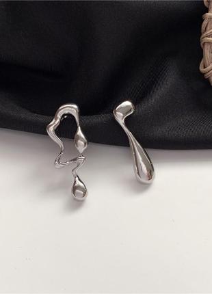 Сережки/ біжутерія/жіночі сережки/ сережки крапельки/ в кольорі срібло2 фото