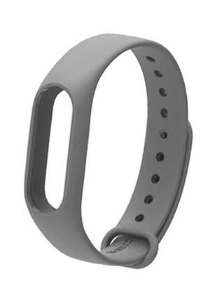 Силиконовый ремешок mrk для фитнес браслета xiaomi mi band 2 серый (mrk21042071)1 фото