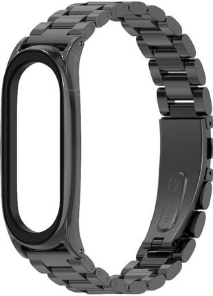 Ремінець mijobs plus металевий для xiaomi mi band 5/6/4/3 black (mrk0004)