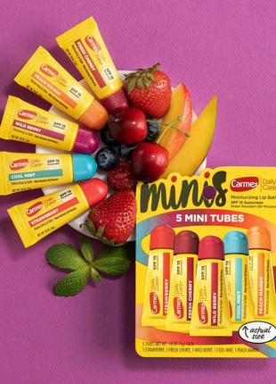 Набір бальзамів для губ carmex daily care 5 minis lip balm pack spf 15 5 х 5 г8 фото