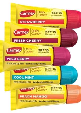 Набор бальзамов для губ carmex daily care 5 minis lip balm pack spf 15 5 х 5 г4 фото