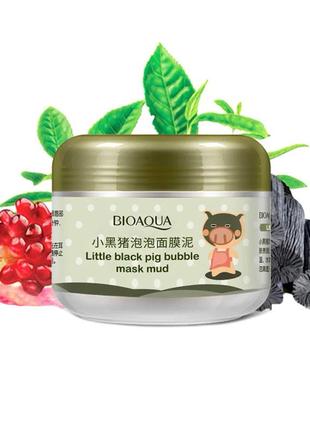 Очищаюча бульбашкова маска для обличчя bioaqua skin care carbonated bubble clay mask оригінал 100г1 фото